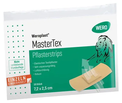 Produktbild von Weroplast MasterTex Pflasterstrips 7,2x2,5cm, 10 Stk/Pkg