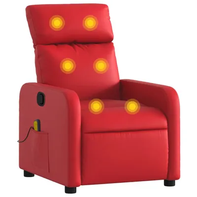 Image de vidaXL Fauteuil de massage rouge similicuir