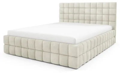 Productafbeelding van Gestoffeerd bed met opbergruimte Stratus Linnenbeige 180 × 200 cm