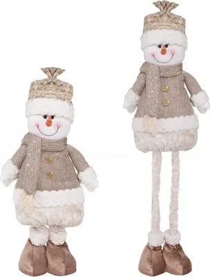 Obrázek produktu pro Vánoční sněhulák nastavitelný 50-75 cm, béžovo-hnědý