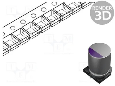 Produktbild von 1x Kondensator: Polymer F 120uF -55÷105°C 20% SMD 20VDC 25mΩ 20F120M SMD-Polymer
