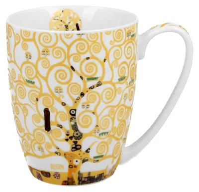 Produktbild von DUO ART GALLERY Klassischer Becher 360 ml TREE OF LIFE Ecru inspired by Gustav Klimt New Bone China Porzellan