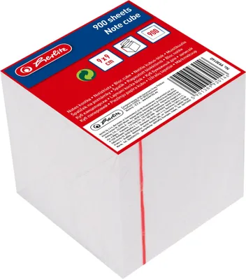 Zdjęcie produktu dla Bloček poznámkový Herlitz, lepený, 9x9 cm, 900 listů, bílý