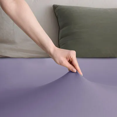 Produktbild von Spannbettlaken 100% Baumwolle Schlafzimmer Bettlacken Betttuch 160-180x200 Lavender