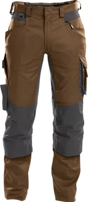 Produktbild von DASSY® Dynax Arbeitshose mit Stretch und Kniepolstertaschen LEHMBRAUN/ANTHRAZITGRAU Gr.56 Länge: PLUS