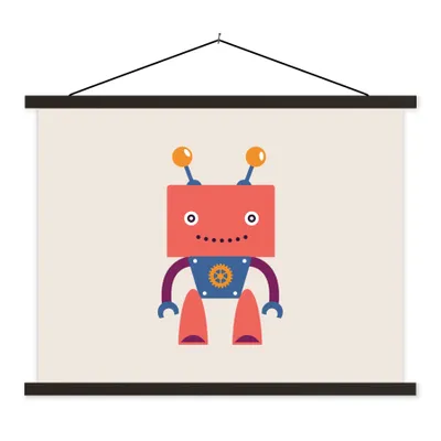 Produktbild von MuchoWow® Textilposter Roboter - Getriebe - Gesicht - Antenne - Kinder - Jungen 60x45 cm mit schwarzem Rahmen - Poster Schlafzimmer