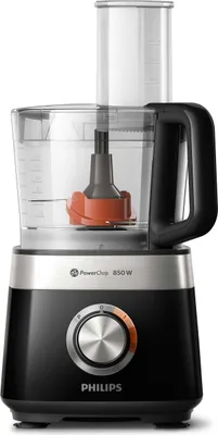 Obrázek produktu pro Philips Viva Collection Kompaktní kuchyňský robot HR7530/10, 2,1 l, Černá, Otočné, 1 disky, LED, ABS umělá hmota