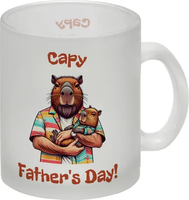 Produktbild von Capybara-Papa mit Kind Glas Tasse mit Spruch Capy Father's Day