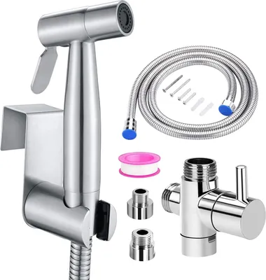 Immagine prodotto di Doccetta bidet - Bidet per WC per rubinetti - Acciaio inox - Soffione bidet - Doccia per pannolini - Risparmio idrico a parete - Vasca per animali domestici