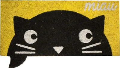 Produktbild von Home Elements Fußmatte Miau gelb 32 x 68 cm