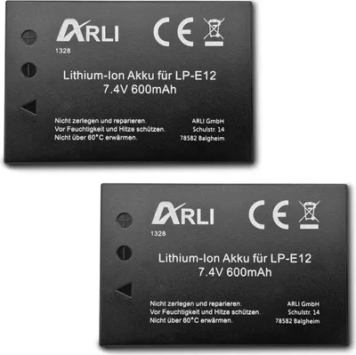 Produktbild von ARLI SET: 2x Akku für Canon EOS M50 EOS-M50 LP-E12 LPE12 M2 M10 M100 M200