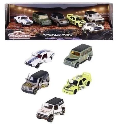 Produktbild von Majorette – Castheads Magazin-Set – 5 Metallfahrzeuge – mit aufklappbaren Teilen und durchscheinenden Scheinwerfern – ab 3 Jahren