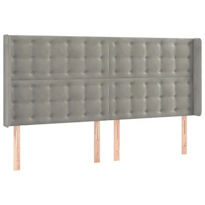 Produktbild von vidaXL Kopfteil mit Ohren Hellgrau 163x16x118/128 cm Samt