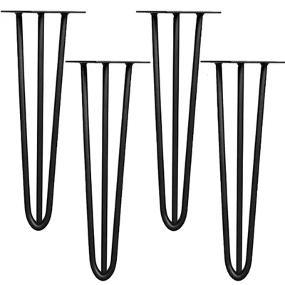 Immagine prodotto di Supporti per tavolo a forcina, 12 mm, acciaio, con protezioni per il pavimento, altezza 60 cm