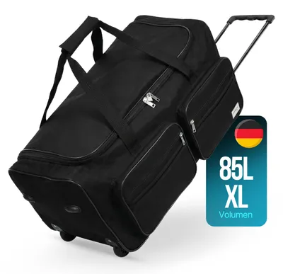 Image de Monzana® Sac De Voyage à roulettes Noir - Sac de sport 85L avec poignée télescopique - Trolley Valise Duffle Bag Weekender avec cadenas - 70x36x34cm