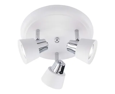 Zdjęcie produktu dla Lampa sufitowa LED – biała – metalowa – 3-punktowa – Ø 25 cm