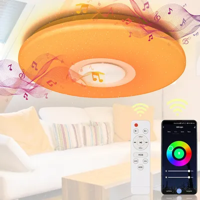 Obrázek produktu pro Jopassy 36W LED stropní světlo stropní lampa Bluetooth hudba obývací pokoj lampa reproduktor