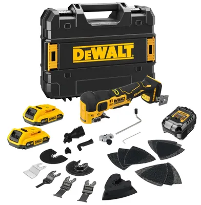 Obrázok produktu pre DEWALT DCS358D2 DCS358D2-QW akumulátorová oscilačná píla, vrátane 2 batérií, nabíjačky a kufríka