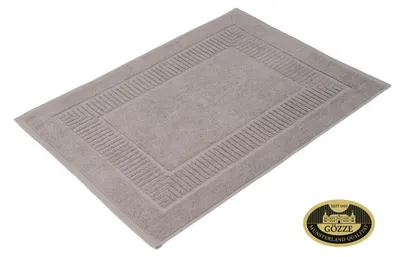 Produktbild von GÖZZE BIO Frottier Badteppich flauschiger voluminöser saugstarker Badvorleger aus Baumwolle Silber 60 x 100 cm