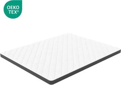 Produktbild von STILVORA Etagenbett 90×200 cm mit matratze,Kinderbett mit dreistufiger Winkelaufstiegsleiter, Jugendbett Bettgestell mit Absturzsicherung und Rutsche, aus Massivholz, Weiß/Natur