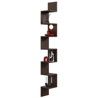 Produktbild von Eckregal MAXI Wenge – modernes großes Hängeregal für Ecken, elegantes Wandregal für Bücher, Pflanzen und dekorative Accessoires