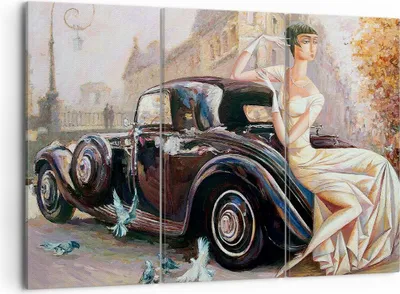 Produktbild von Bild auf Leinwand - Leinwandbild - frau retro stil - 105x70cm - Wand Bild - Wanddeko - Wandbilder - Leinwanddruck - Bilder - Kunstdruck - Wanddekoration - Leinwand bilder - Wandkunst - CE105x70-3467