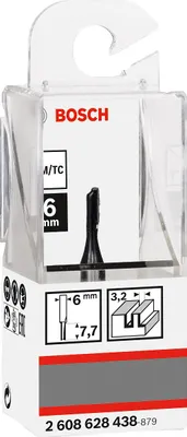 Produktbild von Bosch Nutfräser Standard for Wood, 6 mm, D1 3,2 mm, L 7,7 mm, G 51 mm