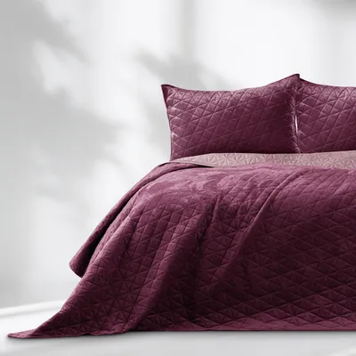 Produktbild von AmeliaHome Tagesdecke 170x270 cm Lila Samt Wendbar