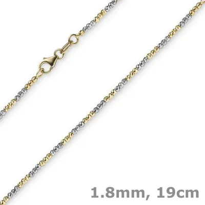 Kugelarmband-585-Gelbgold-Weißgold-19cm