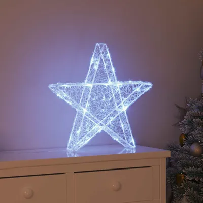Obrázek produktu pro vidaXL 3D hvězda s 50 LED diodami studená bílá 55 x 53,5 x 10 cm akryl