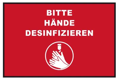 Obrázek produktu pro Informace: "Dezinfekce rukou" - 60 x 90 cm - Červená