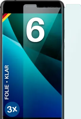 Produktbild von moex® 3x Schutzfolie kompatibel mit Nokia 6 - Displayschutzfolie dünn Folie, Klar