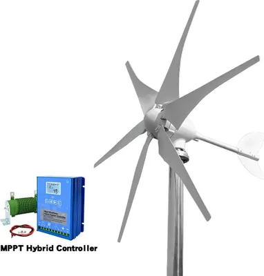 Image de Éolienne, 6 pales, puissance 3000 W,hybride LCD-b, 5000 W-e, 12 V-a