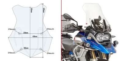 Image de Givi Pare-brise 5124DTG transparent, 535 mm x 450 mm avec ABE pour différents modèles BMW