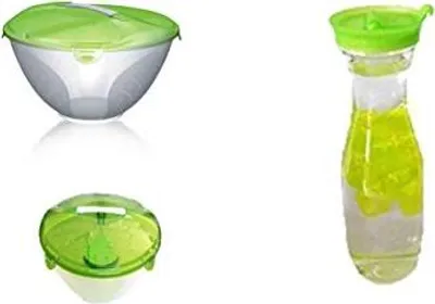 Produktbild von Salatschüssel inklusiv Salatbesteck + Wasserkaraffe mit Eiswürfel