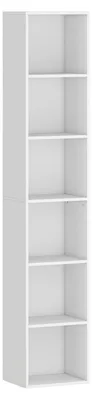 Immagine prodotto di Libreria 30x24x159 cm a 6 Ripiani Scaffale Autoportante per Soggiorno in Laminato Bianco
