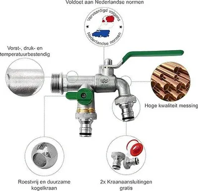 Produktbild von Vorrichtung für Garten und Haushalt, wasserdicht, 2 Stück, Durchmesser 3/4'' bis 2*3/4''