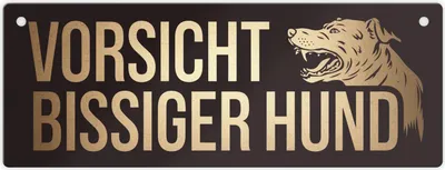 Produktbild von Knurrender Hund Metallschild mit Vorsicht bissiger Hund