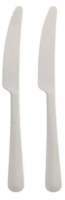 Image de PAPSTAR 96460 PAPSTAR Couteau réutilisable, plastique blanc, 10 pcs.