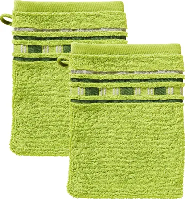 Produktbild von Erwin Müller Waschhandschuh Achern" 2er-Pack grün 16x21 cm"
