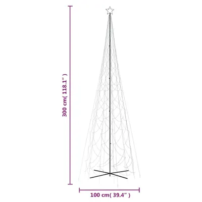 Image de vidaXL Sapin de Noël LED en forme de cône Blanc froid 3000 LED 230x800 cm