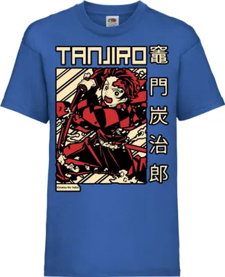 Produktbild von Kinder T-Shirt Demon Anime Slayer Tanjiro Kamado 03, 12-13 Jahr - 152 / Blau