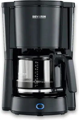Image de Machine à café filtre Severin, modèle KA 9370, en acier inoxydable, finition noir mat