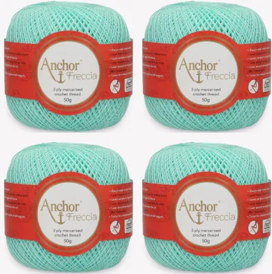 Image de 4 pelotes d'Anchor Freccia 16 – Fil de coton fin pour le crochet en filigrane (couleur 00385)