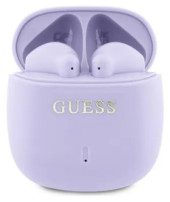 Produktbild von Guess Printed Classic Logo - TWS Bluetooth-Kopfhörer + Ladetasche (lila)