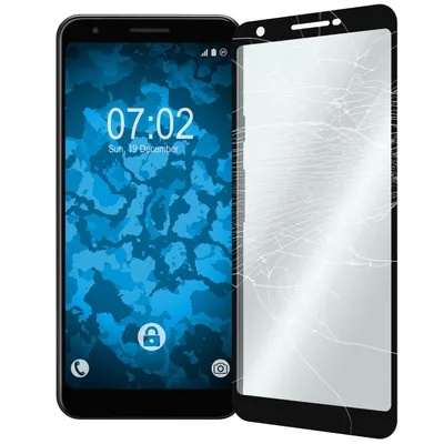 Produktbild von 2er-Pack PhoneNatic Glas-Folie klar full-screen schwarz kompatibel mit Google Pixel 3a XL - Panzerglas für Pixel 3a XL