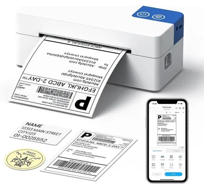 Produktbild von Thermodrucker Etikettendrucker Versandetikettendrucker - 203 dpi - Bluetooth - 4 x 6 Zoll - Tragbar