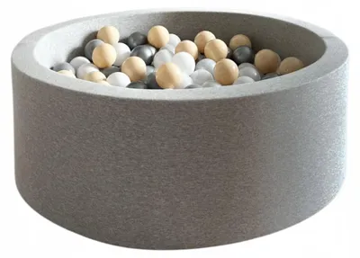 Produktbild von Monio for Kids Bällebad 90cm Hellgrau Baumwollstrick mit 250 Bällen
