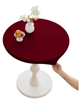 Produktbild von Polyester Tischdecke Rund 140cm Rot Wasserdicht Fleckenschutz Pflegeleicht