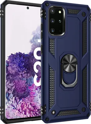 Produktbild von LaimTop Galaxy S20 Plus Hülle, Hybrid Robuste Rüstung Drehbarer Ring Halter Ständer Dual Layer Hard PC + TPU Stoßfest Schutzhülle für Samsung Galaxy S20 Plus Blau